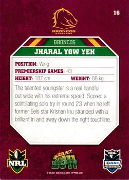 2011 NRL Champions #016 Jharal Yow Yeh Back